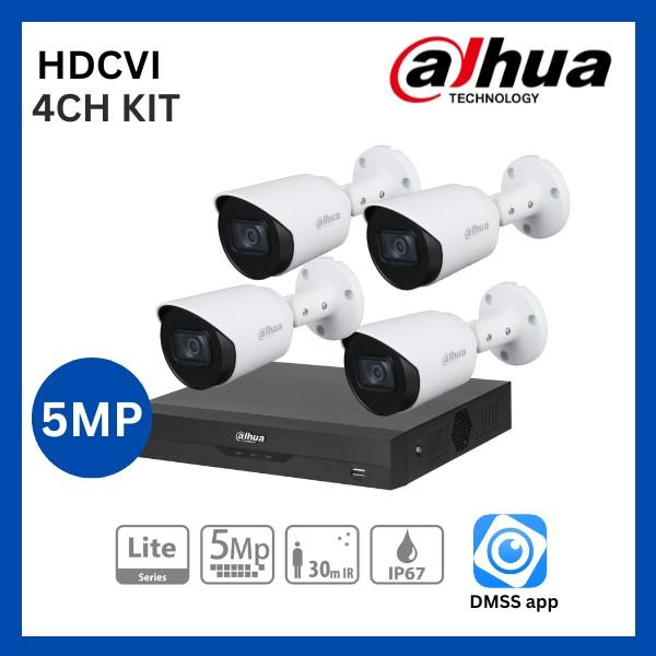 Dahua 5MP HDCVI IR Bullet Camera 4CH CCTV kit