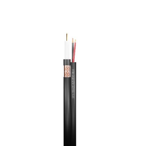 [SFX/59+2C-0.5-PVC-BLK-100] Securi-Flex RG59 Coaxial Cable + 2 Power Cores 0.5mm CCA PVC - Black 100m