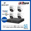 Dahua 5MP Smart Dual Illumination Active Network Camera Eyeball 4CH CCTV kit (white)